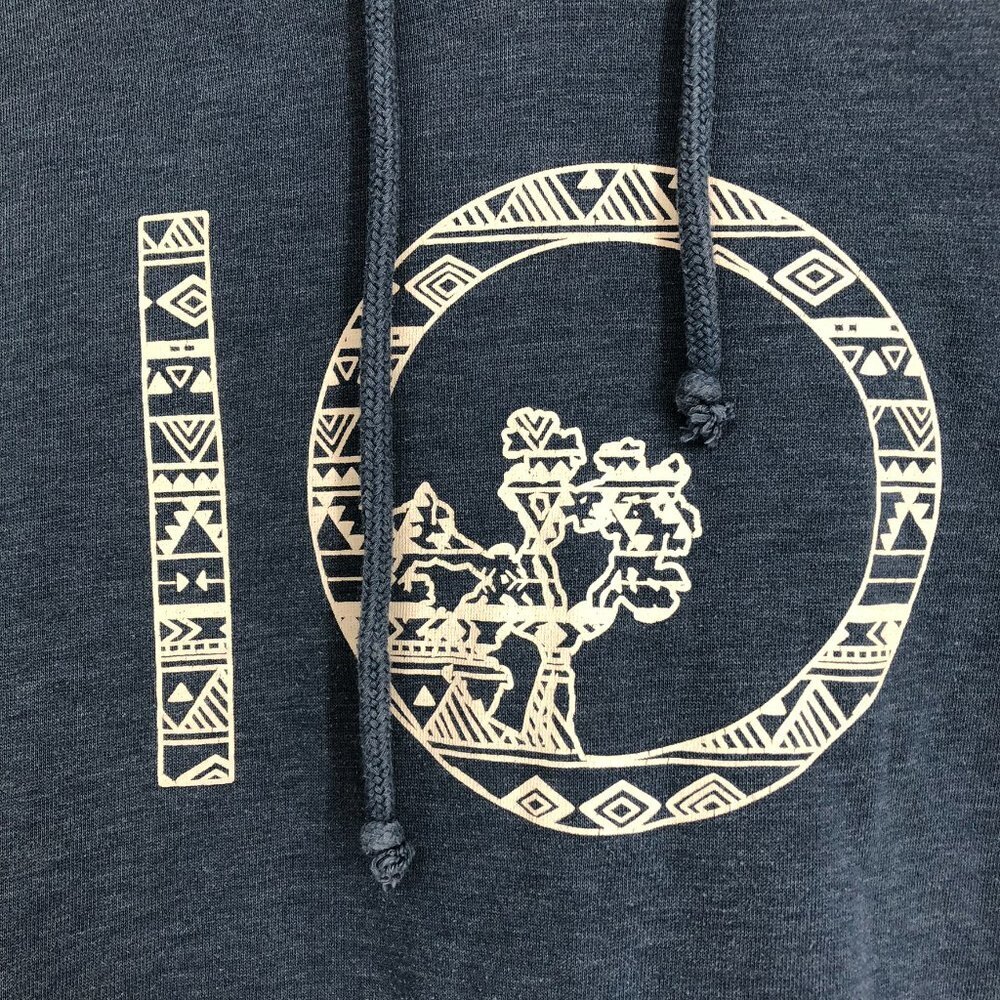 Tentree Blue and white Pullover Long Sleeve Graphic Logo Hoodie size LG - Picture 15 of 16